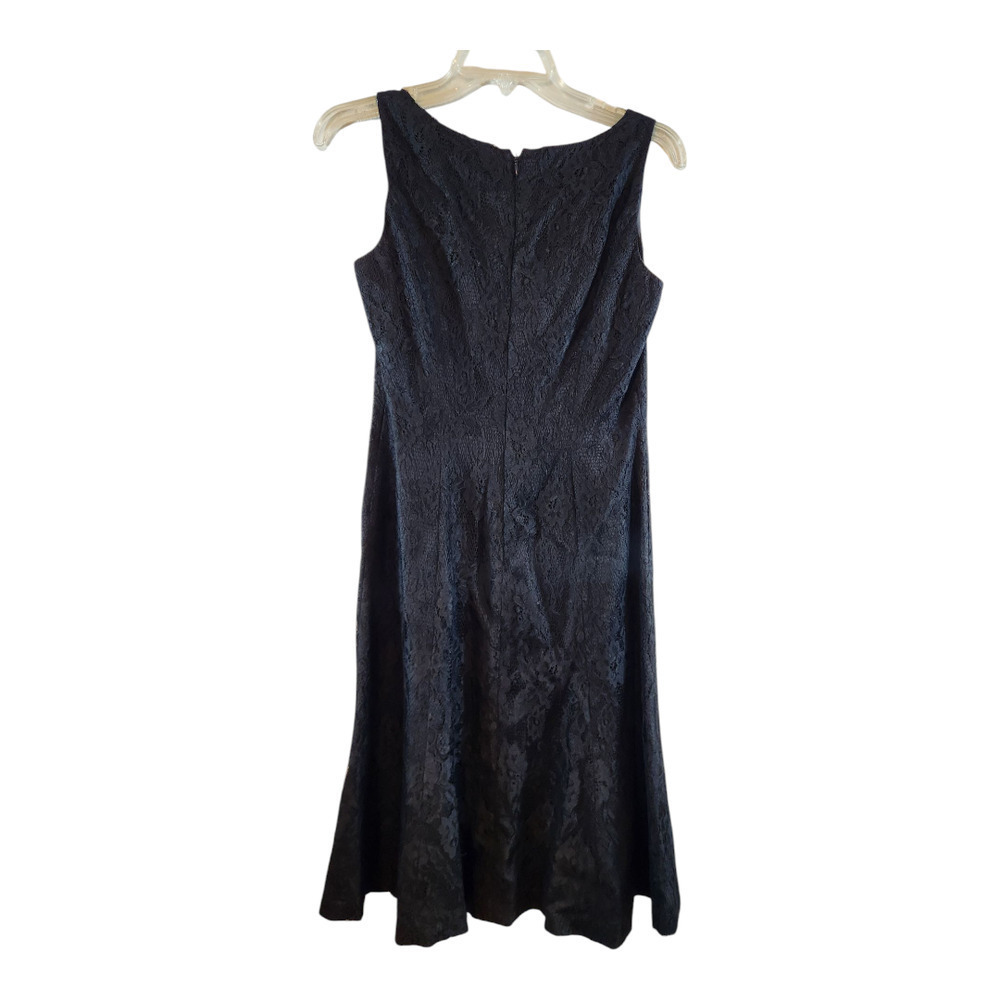 Adrianna sz 6P dress black lace sleeveless lined cocktail party office formal
